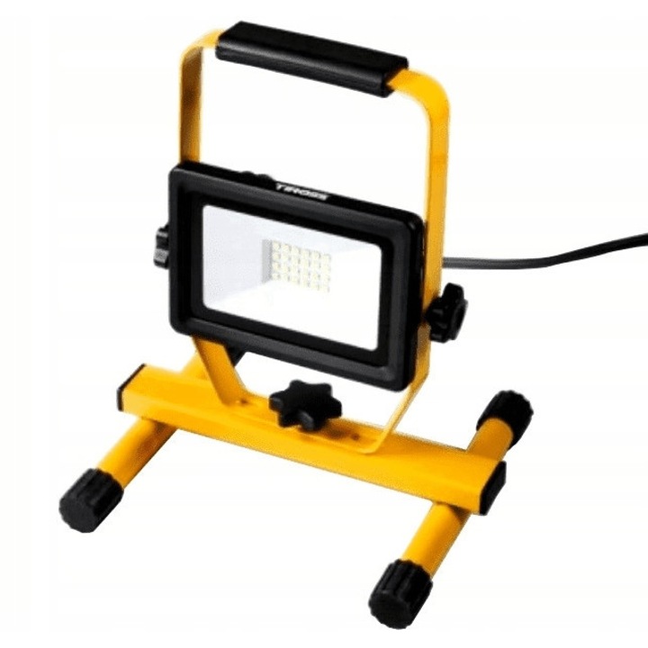 LED работна лампа Tiross 20W, 1500lm, IP65, 3м кабел, алуминий