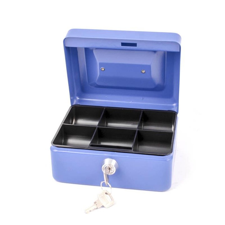 Fém pénzkazetta, barátságos, lakattal zárható, vegyes méretek, 2 kulccsal