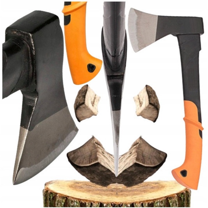 Topor HuW 800g 460mm, fibra de sticla, pentru taierea lemnului, cu maner profilat