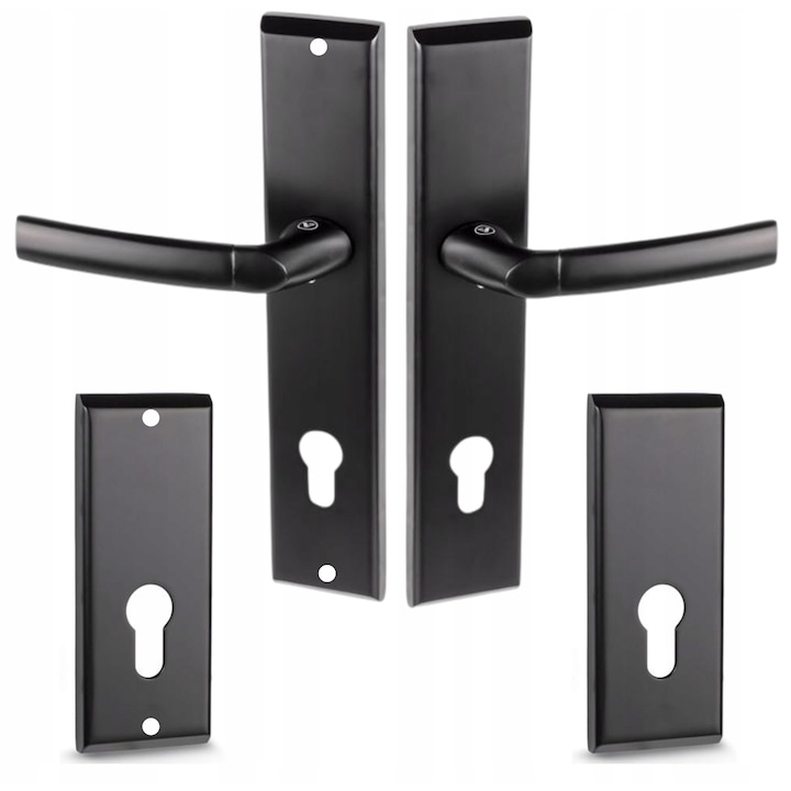 Maner usa, HuW, model K-947-90 CITY, set, negru mat, 2 bucati