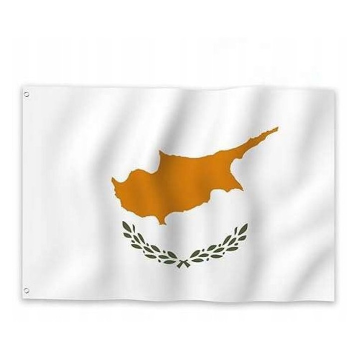 Steag national Cipru, CE, 150x250 cm, poliester, cu 2 ochiuri metalice