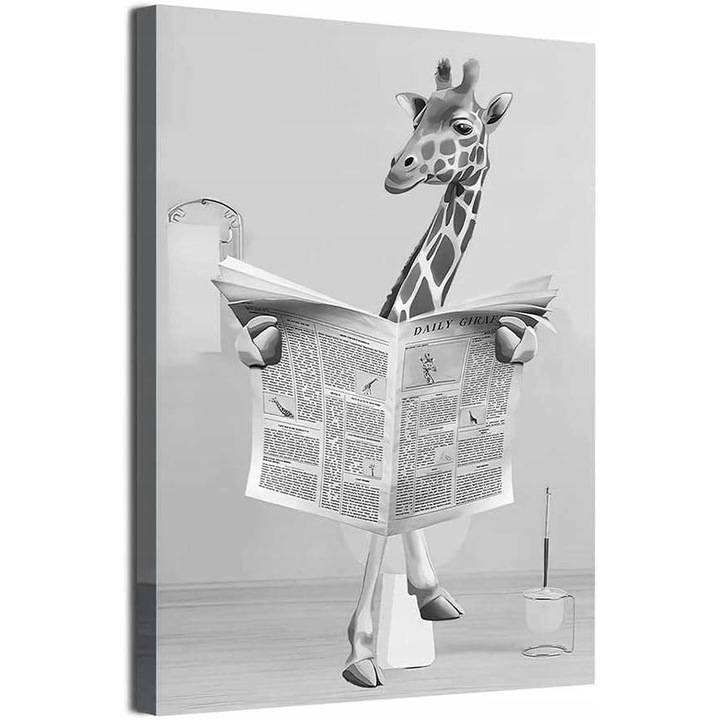 Tablou, obraz, zebra citind ziarul, 60x90cm