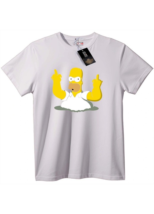 Homer Simpson póló középső ujjal, Fehér