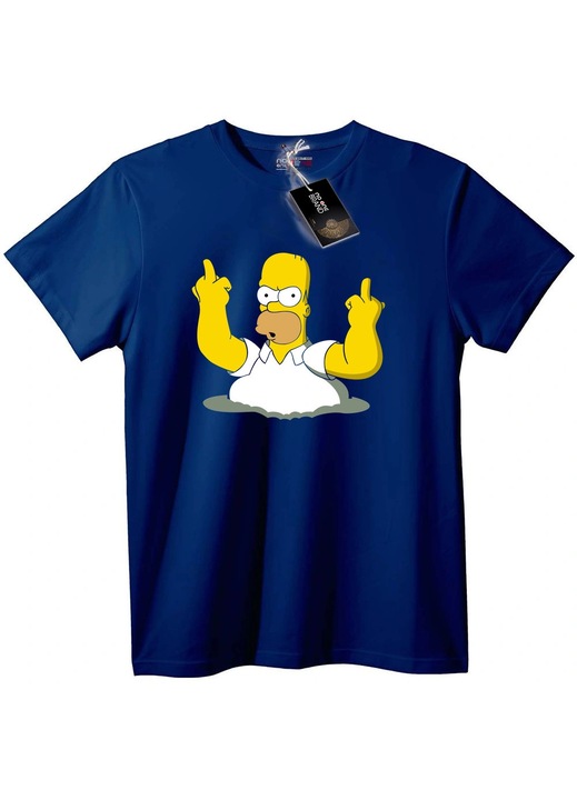 Homer Simpson póló középső ujjal, Tengerészkék