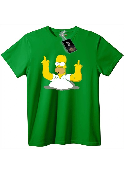 Homer Simpson póló középső ujjal, Zöld