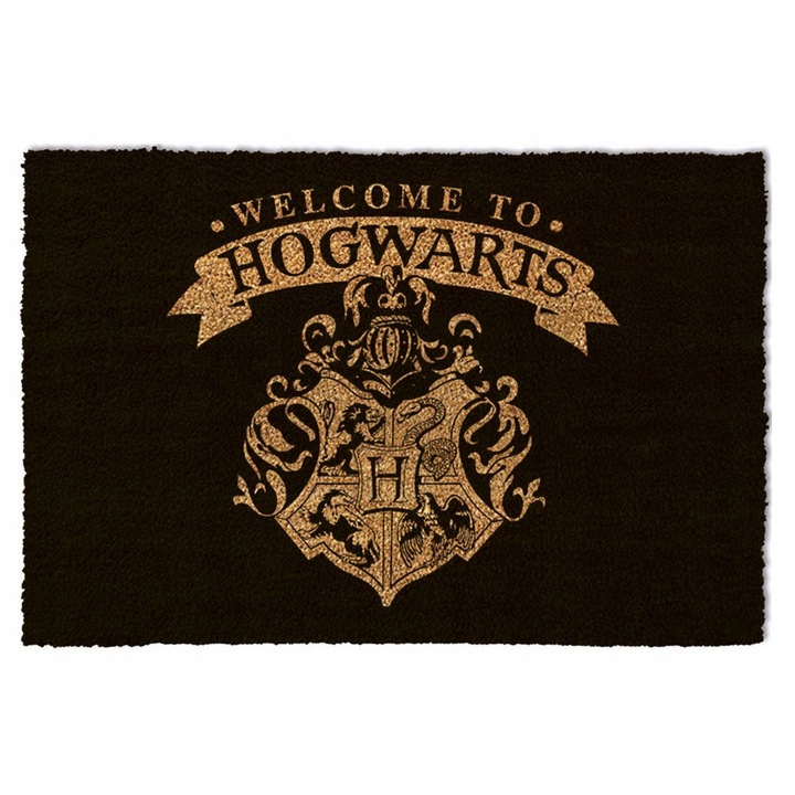 Harry Potter "Welcome To Hogwarts" lábtörlő, Pyramid International, 60x40cm, fekete, kókuszrost