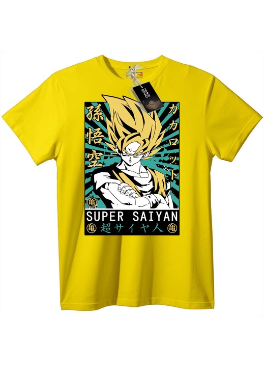 Super Saiyan Goku anime póló, Sárga