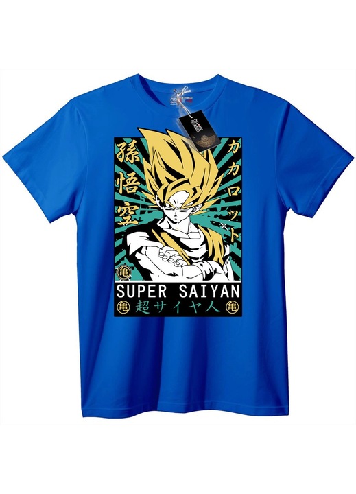 Super Saiyan Goku anime póló, Kék