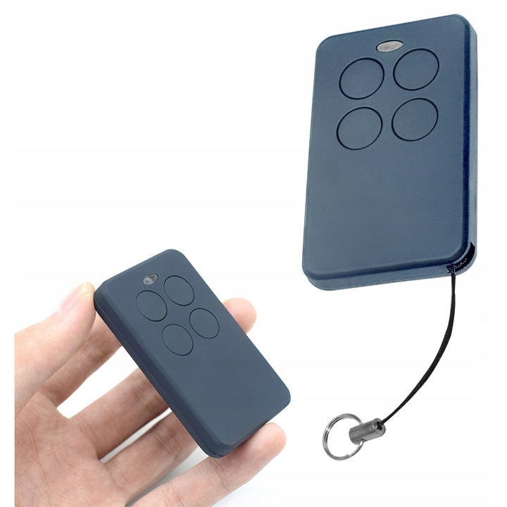 Kit universal pentru deschiderea portilor si usilor de garaj, 4 canale, 280-868 MHz, dimensiuni 60x35x10 mm, cu suport pentru chei