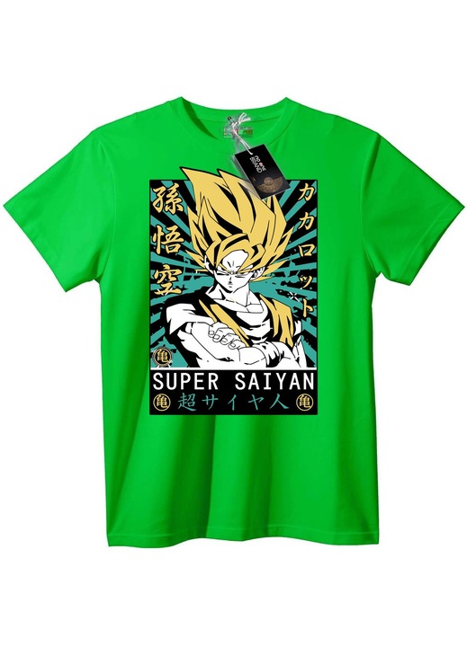 Super Saiyan Goku anime póló, Világoszöld