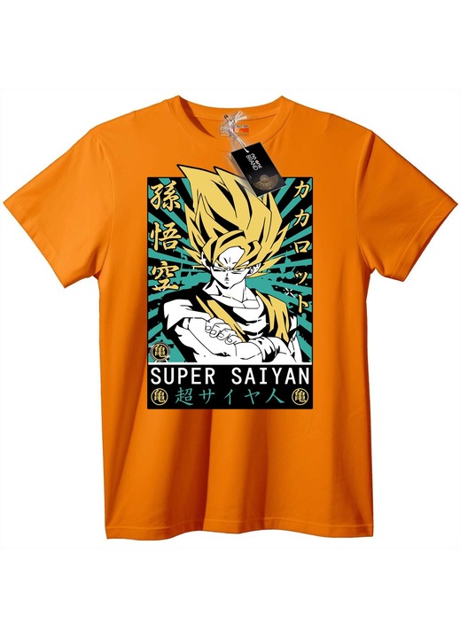 Super Saiyan Goku anime póló, Narancssárga