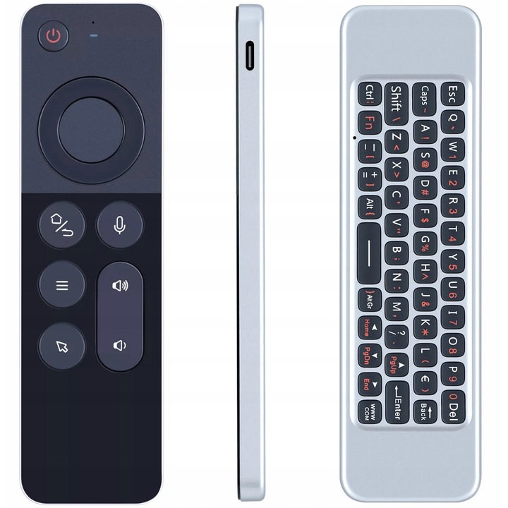 Tastatura wireless Greenwaze, QWERTY, functie vocala, USB-C, 152,5x44x9,6mm, metalica