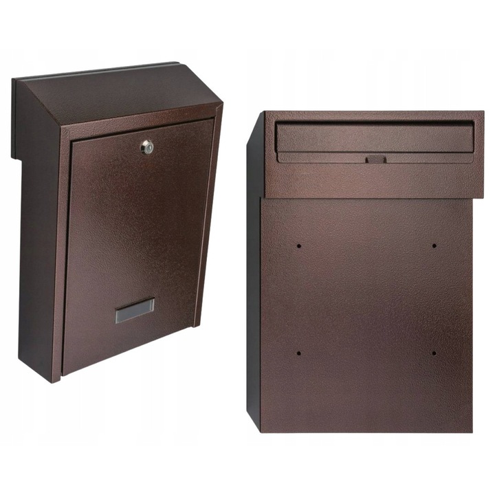 Cutie postala HuW, dubla, rezistenta la intemperii, culoare bronz, 40x29.5x12cm