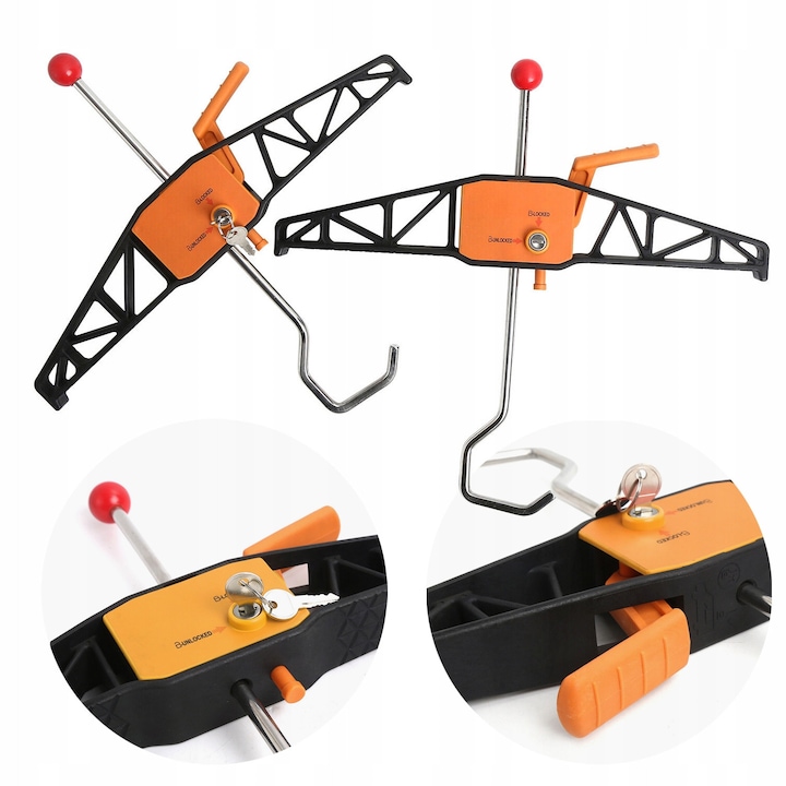 Set 2 suporturi acoperis pentru fixarea scarii portbagajului auto, negru/portocaliu