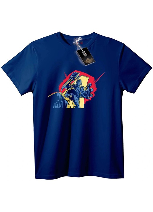 Munkás póló kalapáccsal, Tengerészkék