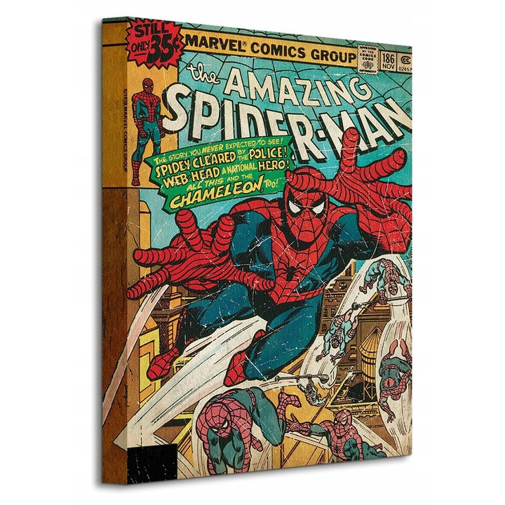 Картина Spider-Man Pyramid International, 30x40 см, памук 300гр/м2, рамка от борово дърво