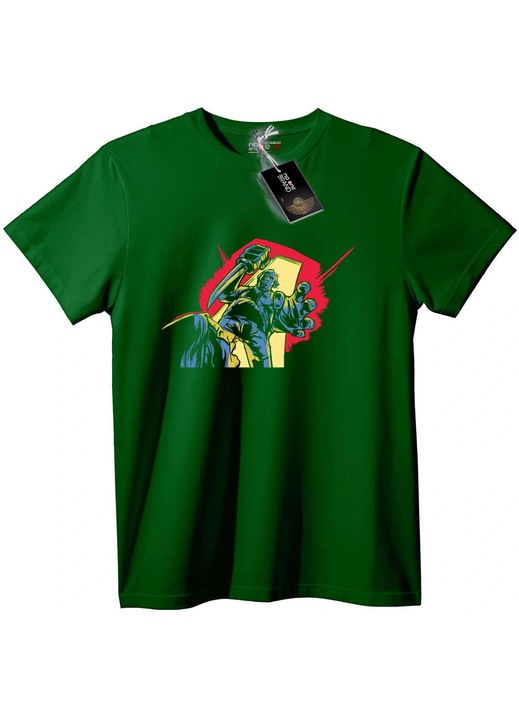 Munkás póló kalapáccsal, Angolzöld