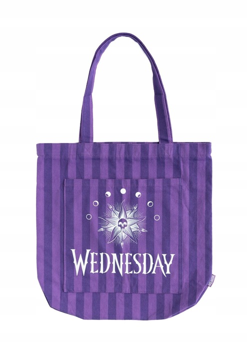 Geanta de umar Wednesday, 100% bumbac, 42x42x6cm, cu fermoar, design unic