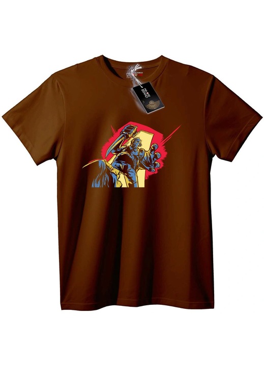 Munkás póló kalapáccsal, Barna