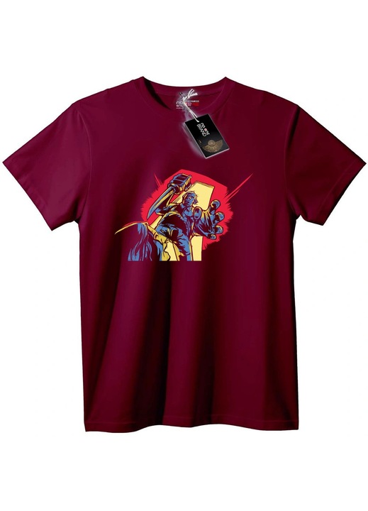 Munkás póló kalapáccsal, Bordó