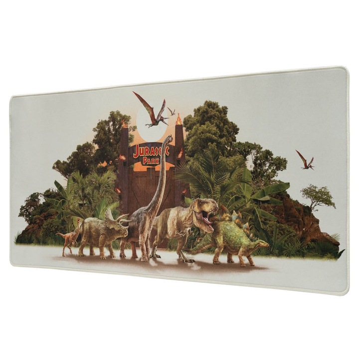 Mousepad Jurassic World, 80x35cm, antiderapant, pentru gaming si birou