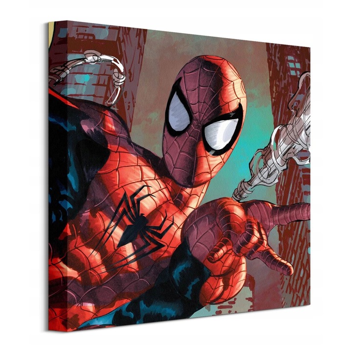 Картина Spider-Man, 40x40 см, памук 300гр/м2, подрамка от борово дърво