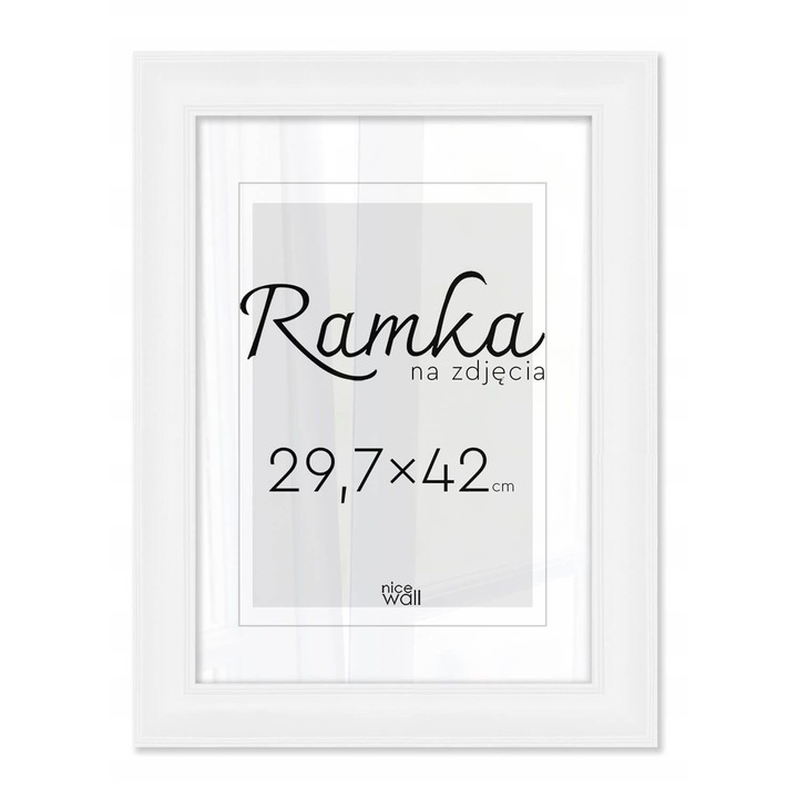 Rama foto Nice Wall, 29,7x42 cm, alba, profil 4 cm, plexiglas