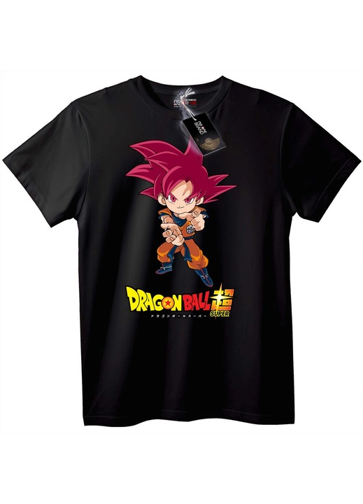 Dragon Ball Super póló Gokuval, fekete, 7XL