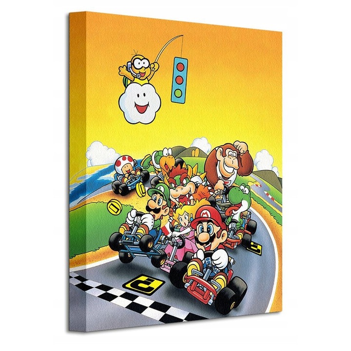 Tablou Super Mario Kart, Flash, 30x40 cm, памук 300g/m2, рамка от борово дърво