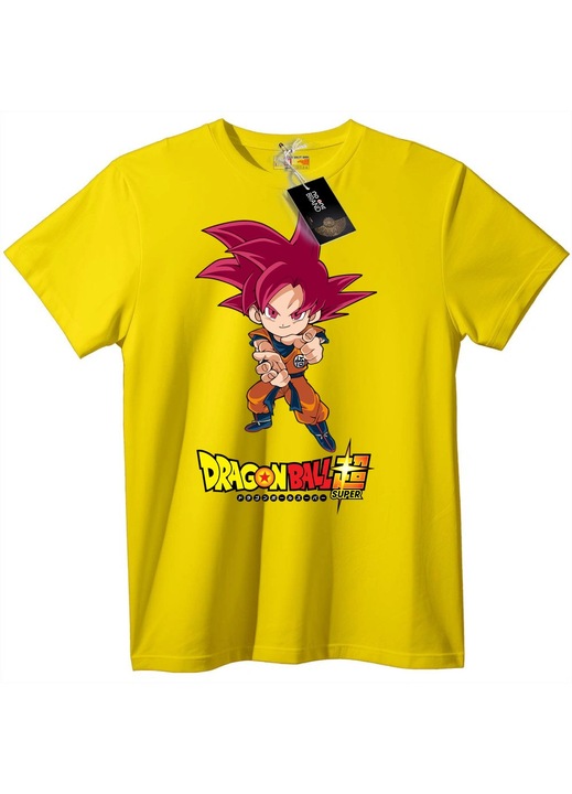 Dragon Ball Super póló Gokuval, sárga, 4XL