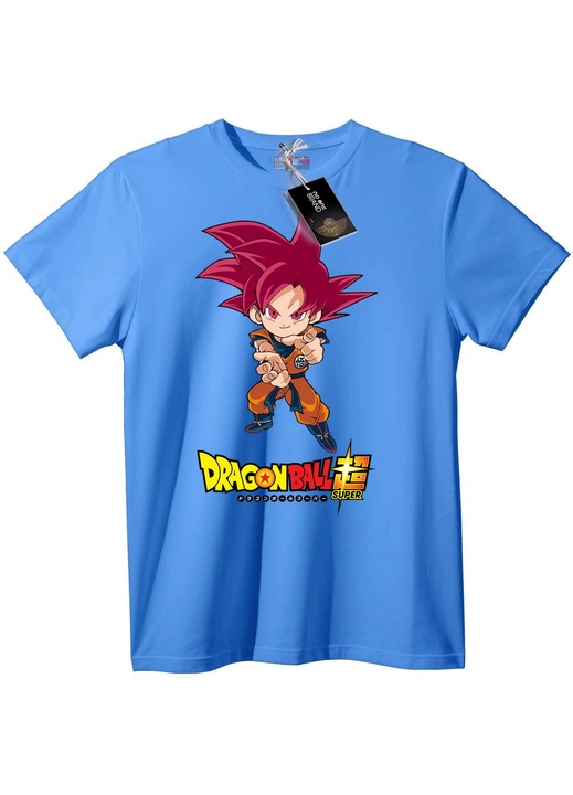 Dragon Ball Super póló Gokuval, világoskék, 2XL