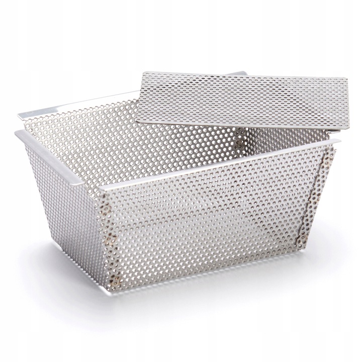 Tava de copt rectangulara, 15x8,6cm, inox, perforata, cu fund detasabil