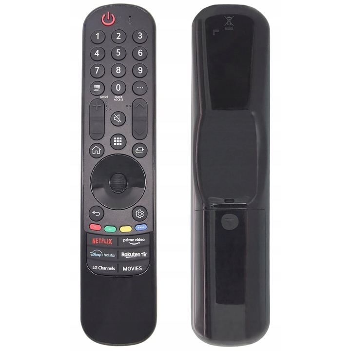 Telecomanda pentru TV LG AN-MR22GN, compatibila cu modele OLED si QNED, fara programare, culoare neagra