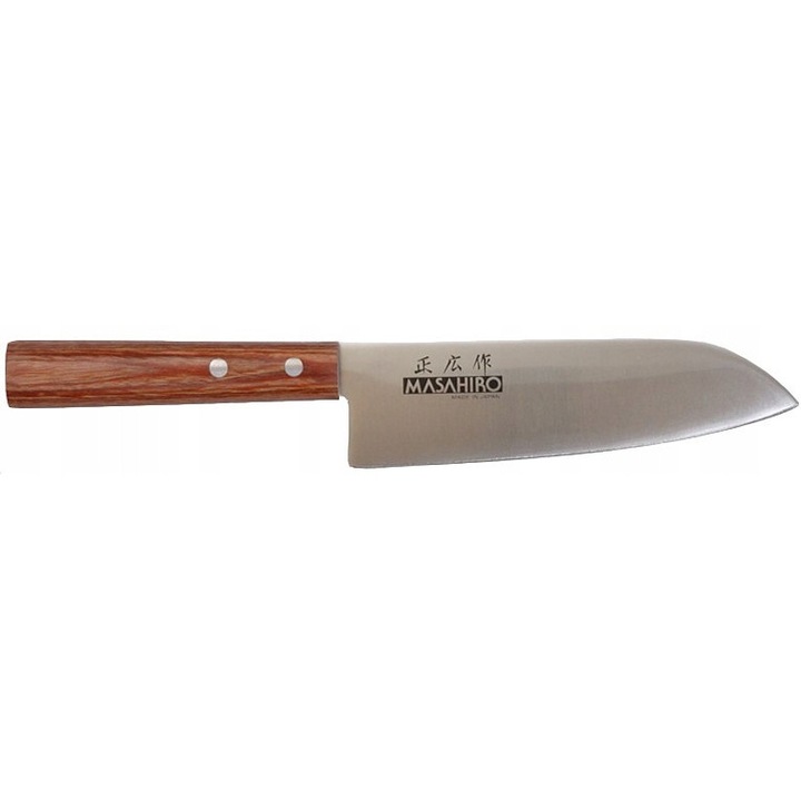 Cutit Santoku Masahiro Sankei 165mm, otel MBS-26, maner din lemn pakkawood, 28.5cm
