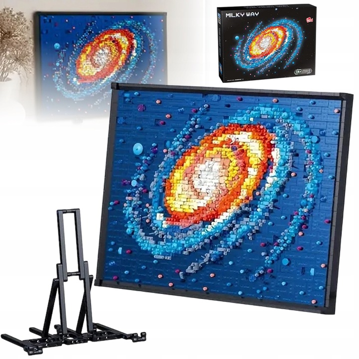 BEDEE építőkészlet, DIY PIXEL ART, 2438 elem, galaxis, többszínű