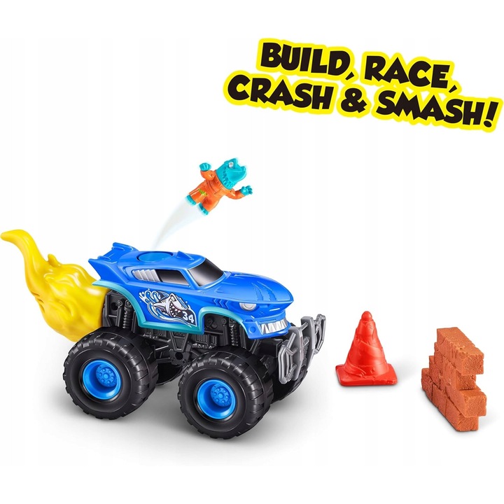 Masinuta Monster Truck Shark Speedster, 25 surprize, plastic, 3+ ani