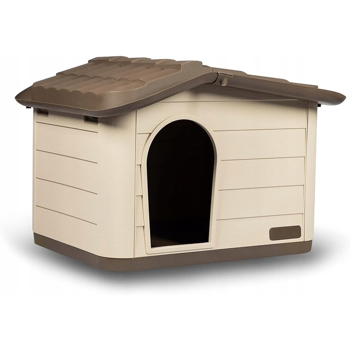 Culcus pentru caini, model ventilat, bej, 60x41x51 cm, pentru interior si exterior