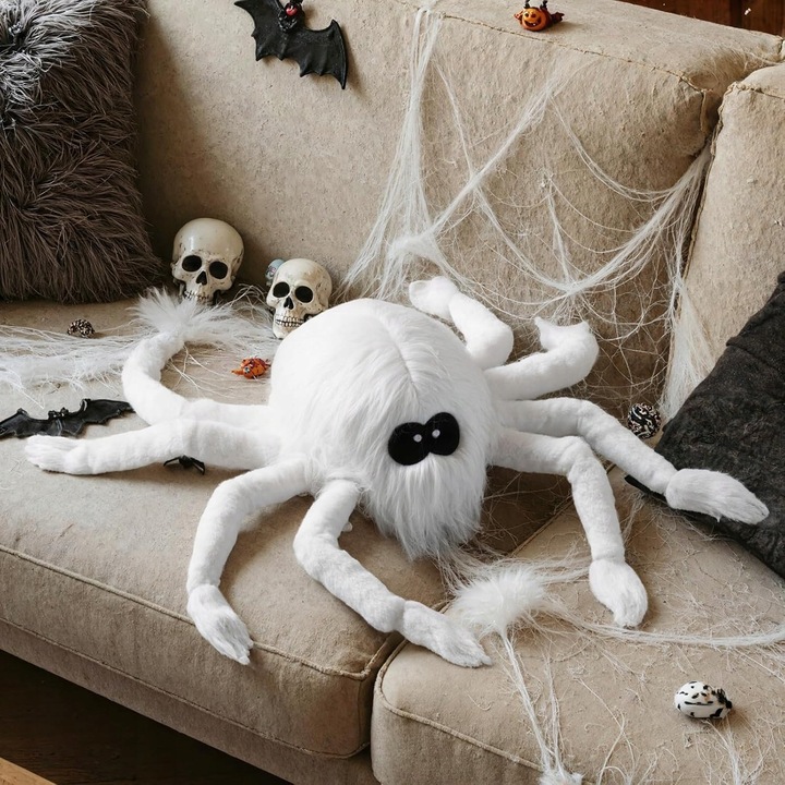 Perna decorativa 3D paianjen Halloween, multicolor, pentru canapea sau dormitor