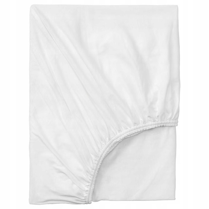 IKEA VARVIAL gumis lepedő, 100% pamut, fehér, 120x200cm, maximum 26cm vastag matracokhoz