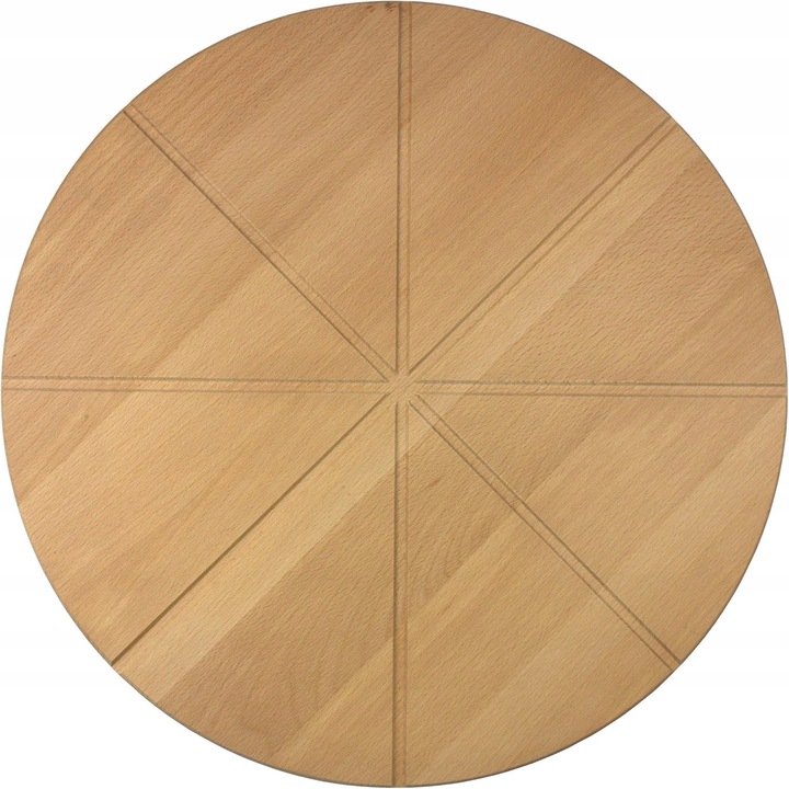 Tacator de bucatarie din lemn, 40 cm, cu caneluri pentru taiere, culoare maro, grosime 2 cm, pentru pizza