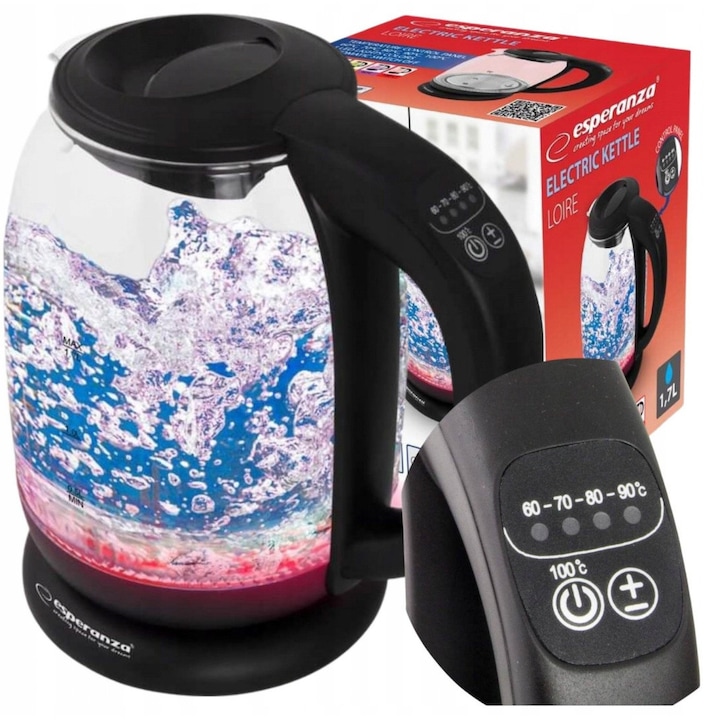 Ceainic Brunbeste, 1.8L, otel inoxidabil, negru, cu fluier