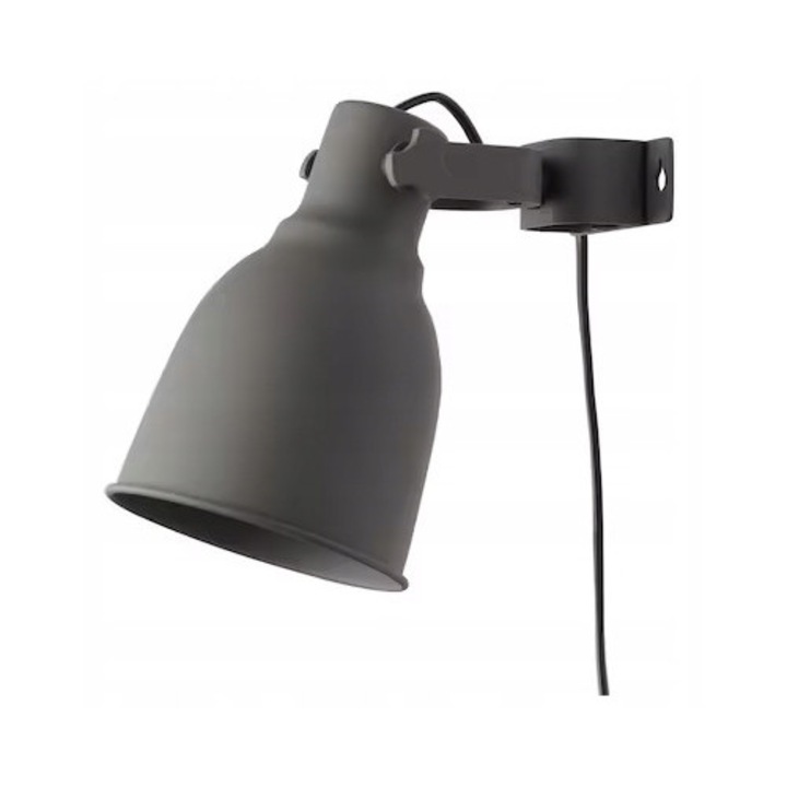 IKEA csíptetős lámpa, 7W, 22x11x15cm, sötétszürke, 330cm kábel