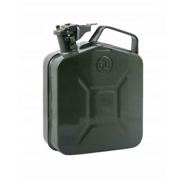 Canistra metalica 5L HuW, verde inchis, rezistent la coroziune, cu sigiliu de cauciuc