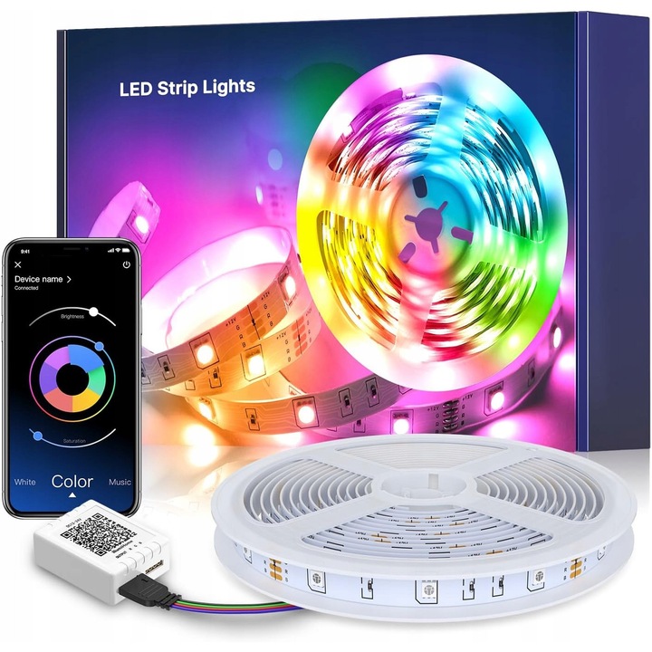 Benza LED 5m RGB cu telecomanda, iluminare pentru acasa