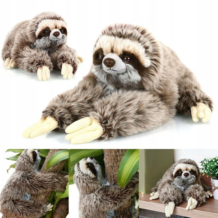 Jucarie de plus, lenivac, 35cm, material plus si bumbac PP, moale si confortabil, multicolor