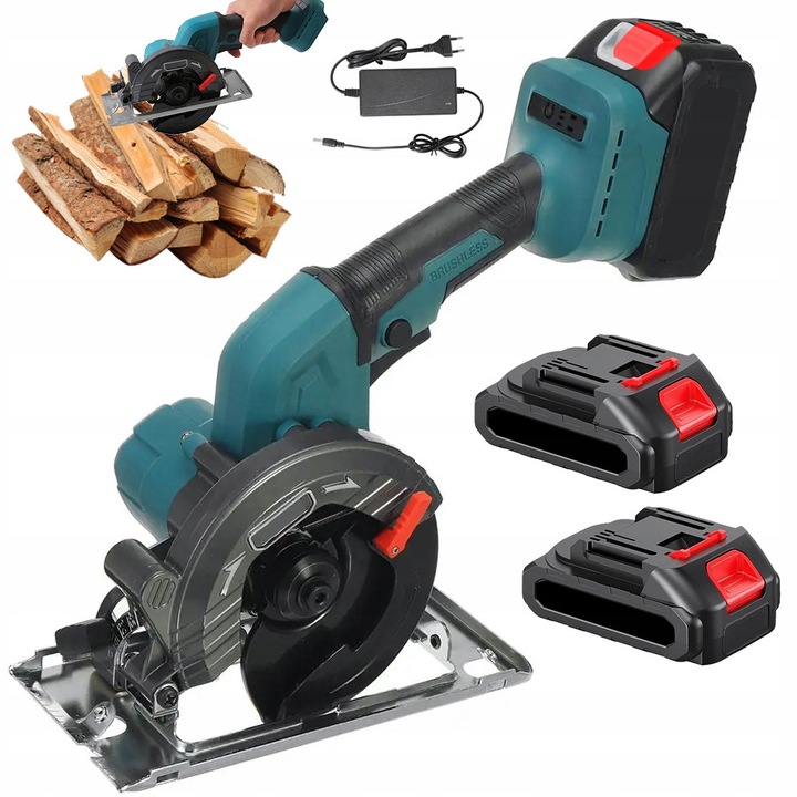 Fierastrau electric BEDEE, fara perii, 21V, adancime taiere 29-59mm, 3 unghiuri 15-30-45, set cu 2 baterii