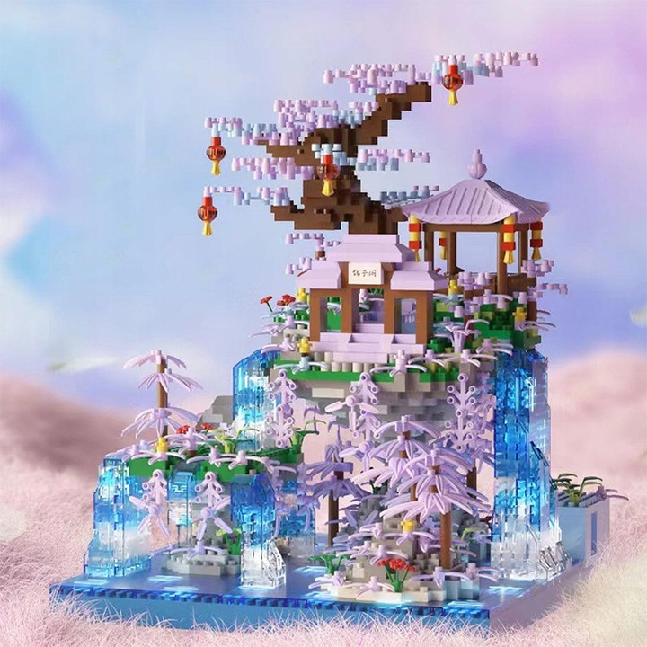 Set de constructie BEDEE, pavilion chinezesc, 2436 piese, ABS, decorativ, pentru adulti