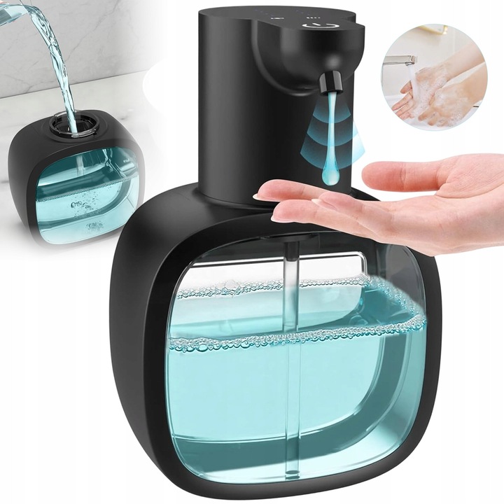 BEDEE automata szappanadagoló, 500ml, 4 szint, fekete, 11,5x6x18cm, komplett készlet