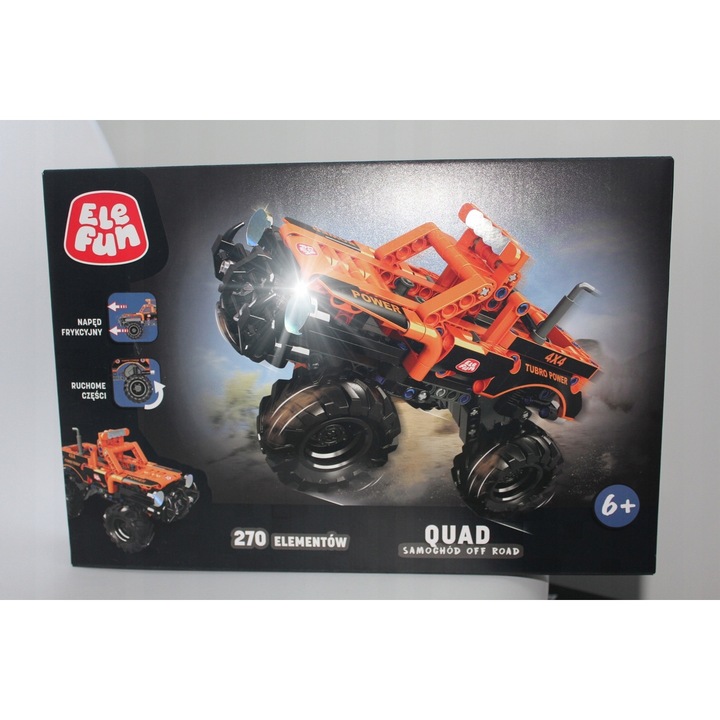 Set de constructie Elefun 270 elemente, masina off-road, multicolor, pentru copii 6+