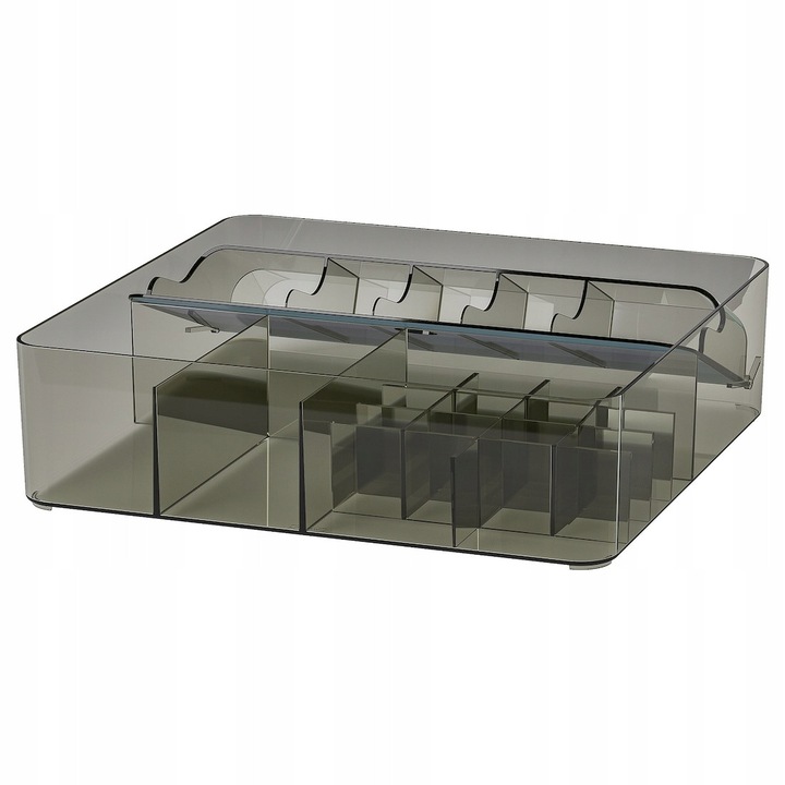 IKEA VISSLAAN fiókrendező, 32x31x9 cm, szürke, rekeszekkel